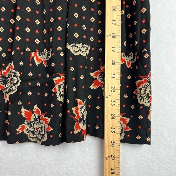 ESPRIT Boho Floral Black Orange Print Bohemian Tiered Tie Waist Women's Skirt 9 - Picture 10 of 10